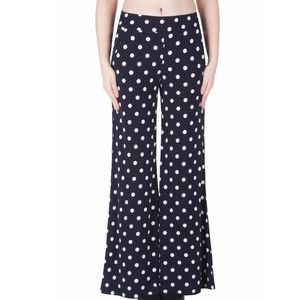 Joseph Ribkoff Navy Polka Dot Palazzo Wide Pant